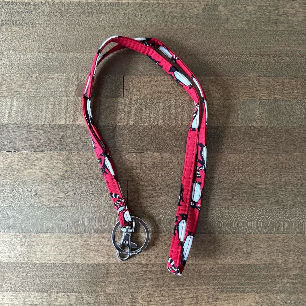 Vera Bradley Lanyard in Playful Penguin Red